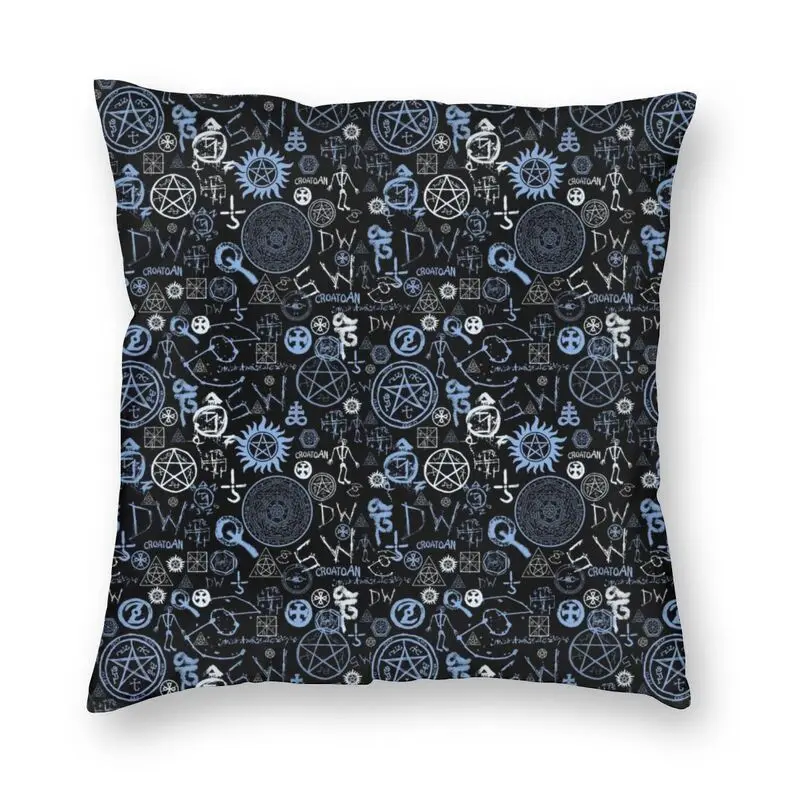 

Soft Supernatural Symbols Throw Pillow Cover Decoration Custom Wincherter Bros TV Show Cushion Cover 45x45cm for Living Room