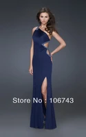 free shipping 2018 best seller new style sexy brides one shoulder custom size crystal beading maxi long prom bridesmaid dresses
