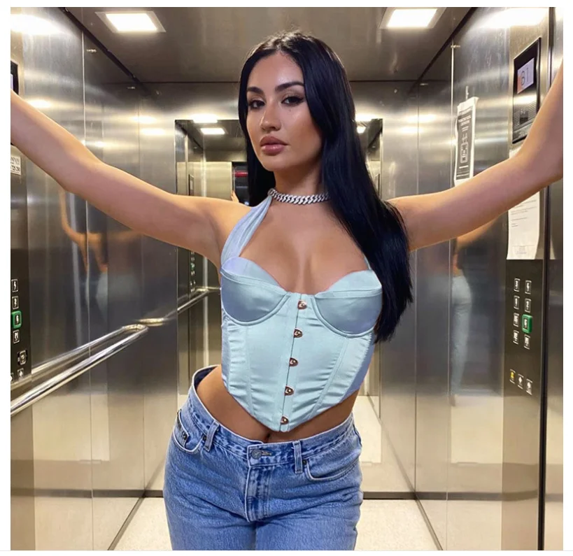 

Women's Sexy Summer Sleeveless Stretch Outfit Crop Tank Top