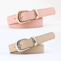 14 colors female pu belt alloy all match pin buckle belts for women student leather retro thin girdle for jeans dress waistband