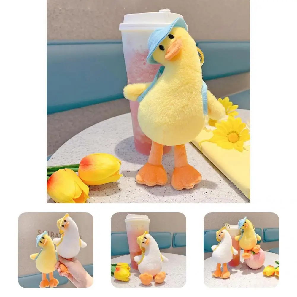 

Duck Keychain Fluffy Metal Anti-shedding Plush Keychain Pendant Ornament Duck Doll Pendant for Bag