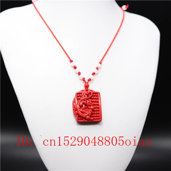 Натуральный Красный органический китайский киноварь Тигр дракон кулон ожерелье