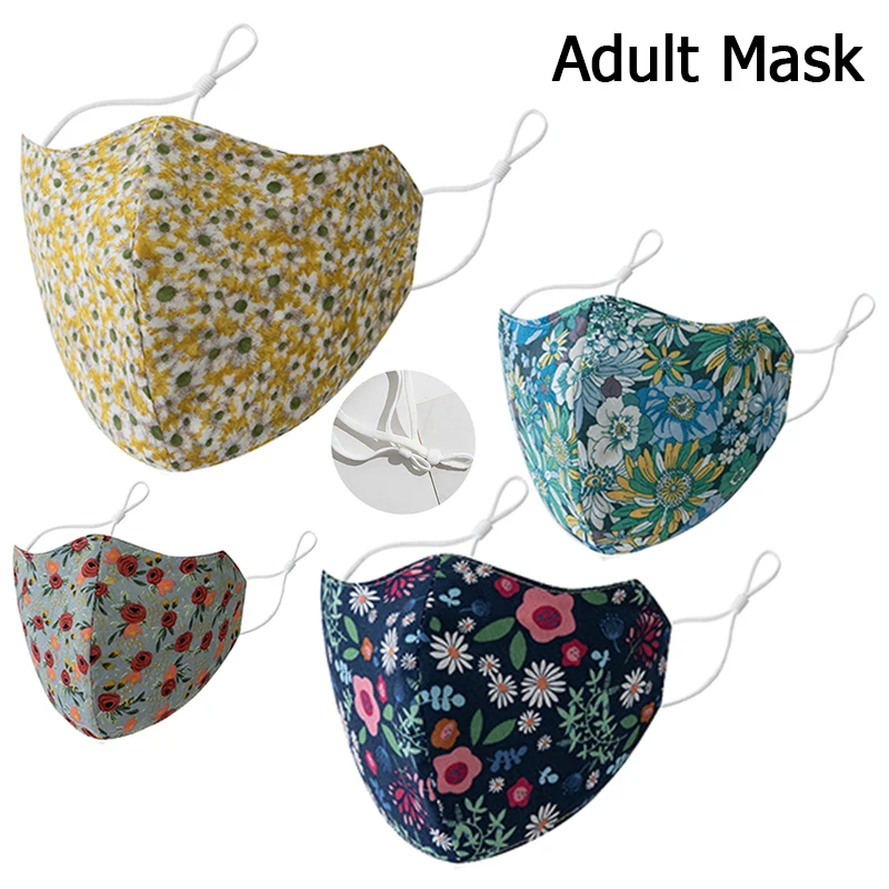 

Fashion Printed Cotton Mouth Mask Breathable Comfortable Soft Fabric Washable Adjustable Reusable Face Mask