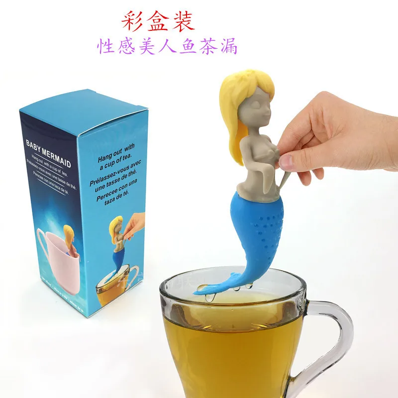 Еда Класс силиконовой резины Como ламы Чай заварки Альпака животных Чай фильтр Чай ситечко - Цвет: mermaid