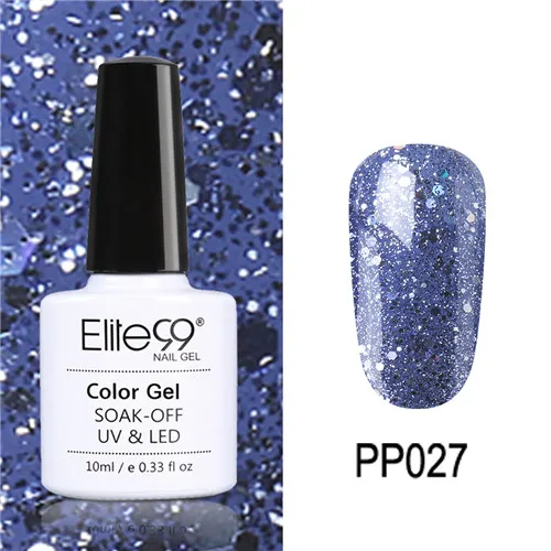 PP027 Elite99 10 мл Гель-лак для ногтей замачиваемый УФ красочный Фиолетовый лак для ногтей художественный Гель-лак для Ногтей Стойкий гель нужен основа и верхнее покрытие - Цвет: PP027