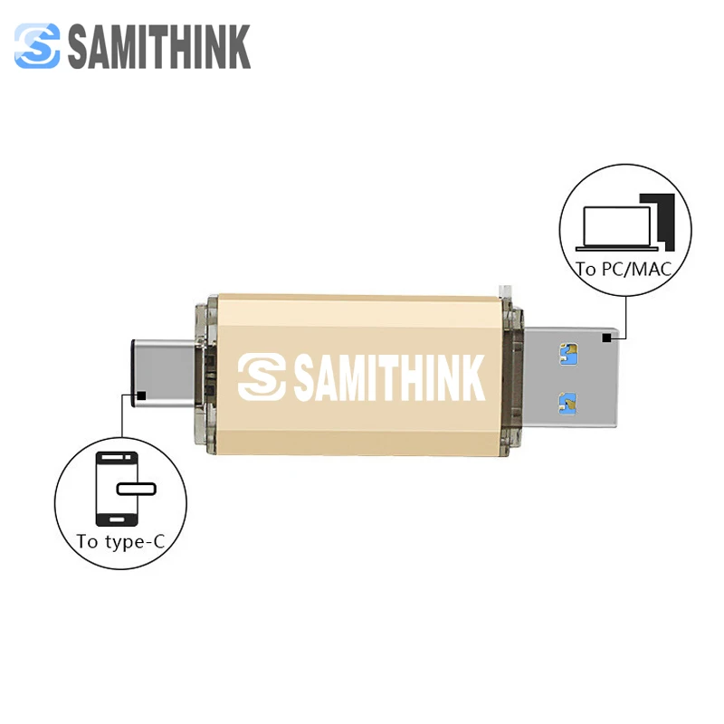 USB флеш накопитель SAMITHINK Type c высокоскоростной 3 0 OTG 8 ГБ 16 32 64 ГБ|USB флэш-накопители| |