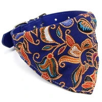 bohemia dog bandana collar adjustable personalized pet collar leather luxury cute puppy collars necklace for small large dogs