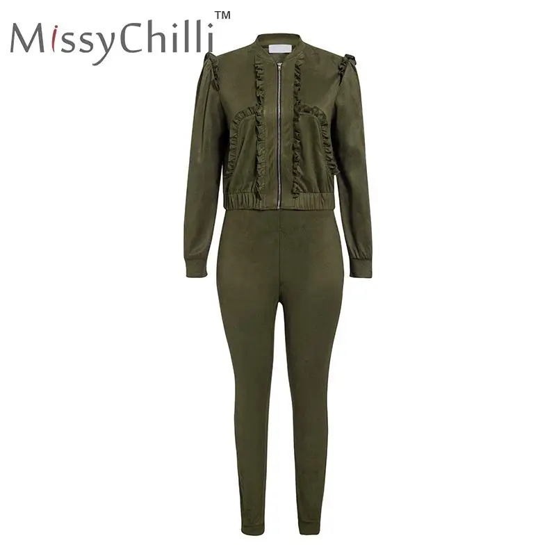 Женский комплект из двух предметов MissyChilli базовая короткая куртка с оборками и