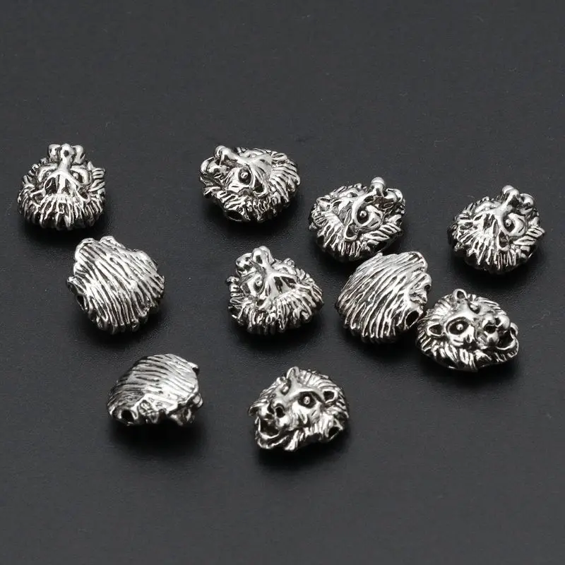 10 шт. металлические бусины-разделители в виде головы льва | Украшения и