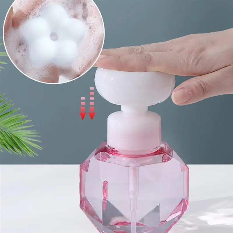 

300ml Liquid Soap Dispenser Flower Shape Foam ing Pump Lotions Refillable Bottle Distributor Shower
