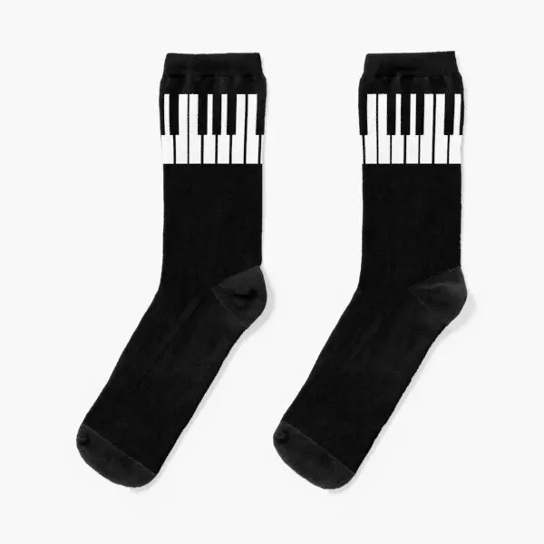 

Черные носки с клавиатурой пианино, осенние женские унисекс забавные мужские спортивные Мультяшные короткие милые носки с черным рисунком ...