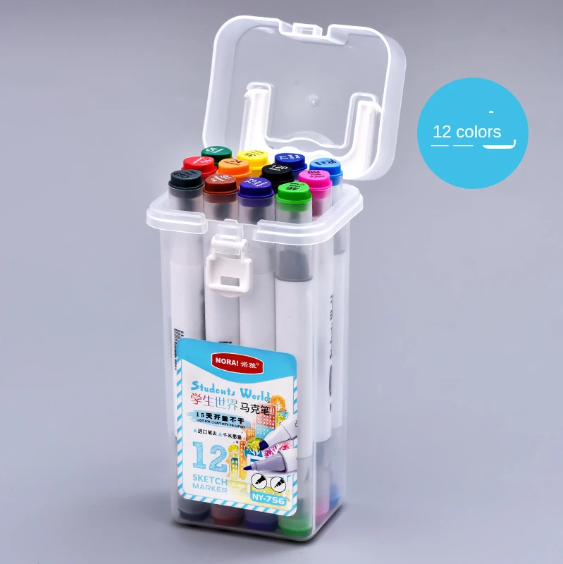 

Mark pen plastic box colorful two-end student designer painting color pen set