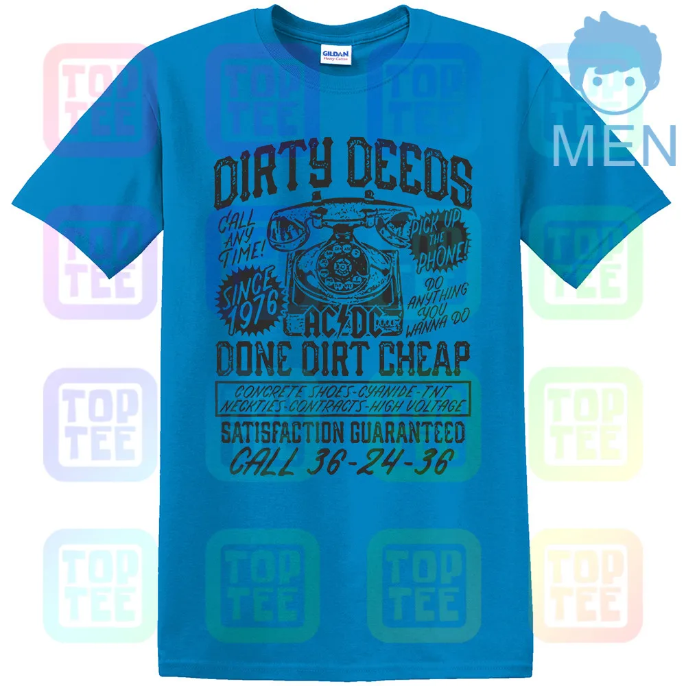 AC/DC Dirty deades Dirt дешево взрослая футболка тяжелый металл музыка - Цвет: MEN-ROYAL BLUE