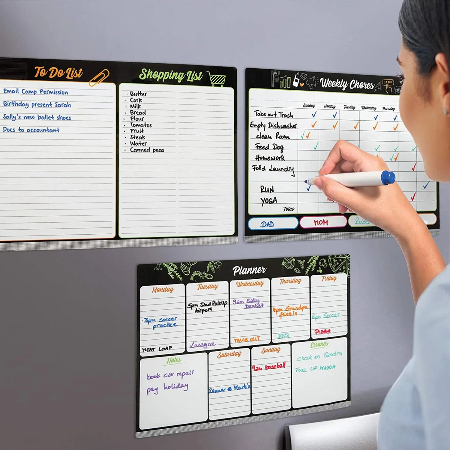 

A3 Size Dry-Erase Calendar Whiteboard for Fridge Magnetic Calendars for Refrigerator Monthly Weekly Organizer Daily Menu Notepad