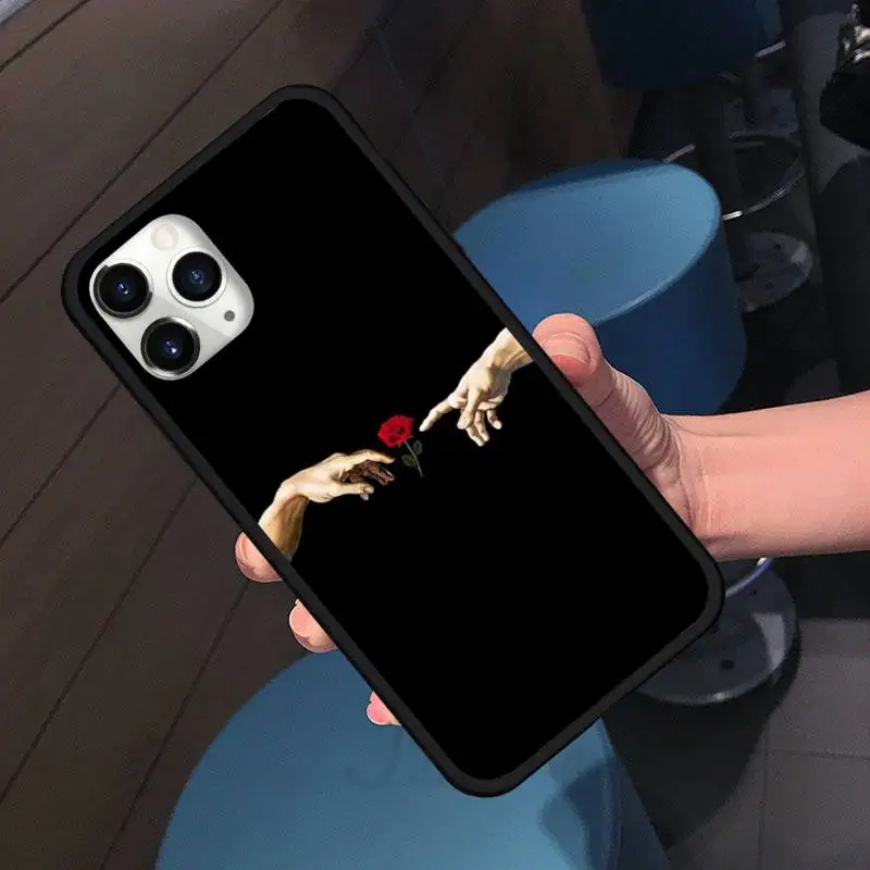 

Funny Hand Art Finger Phone Case for iPhone 11 12 pro XS MAX 8 7 6 6S Plus X 5S SE 2020 XR shell cover funda