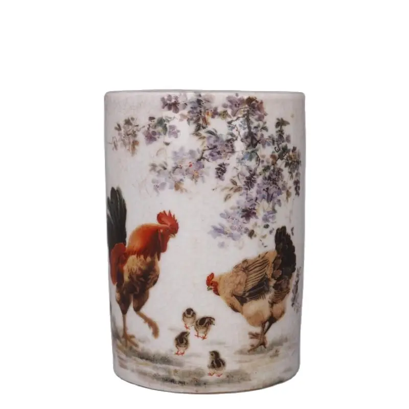 

Antique porcelain, Guangxu, pastel, auspicious style, small ornament for penholder decoration