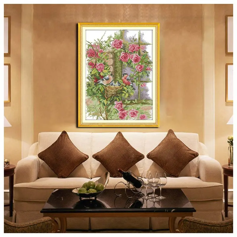 Акция! Набор для вышивания крестиком &quotсделай сам&quot с изображением семьи птиц 35