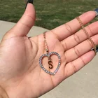 Женское Ожерелье с кулоном в виде сердца, 26 букв, циркониевые ожерелья с сердечками, лучший подарок для девочек, аксессуары для первых букв, ювелирные изделия