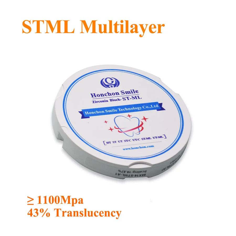 ST-ML 95*10mm Multilayer Dental Zirconium Disc /  Zirconia Blank Zirkonzahn Compatible, Vita 16 shades