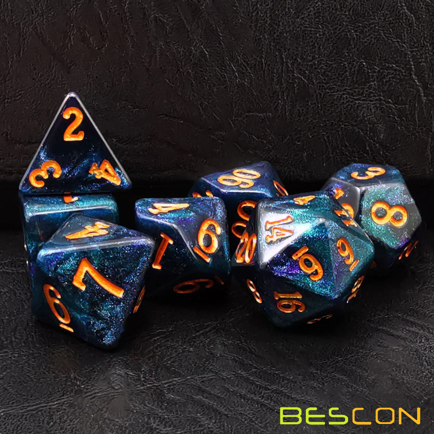 Bescon Звездная ночь игральные кости набор серии, 7 шт. многогранные РПГ кости набор Млечный путь, полночь, сумерки