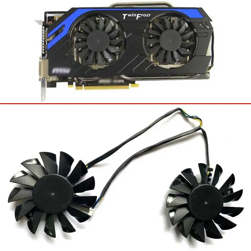 

2PCS 75MM PLD08010S12HH PLD08010B12HH 4PIN 12V N660 Ti GPU FAN For MSI N660 Hawk N650 Power Edition R6950 R7970 Cooling Fans