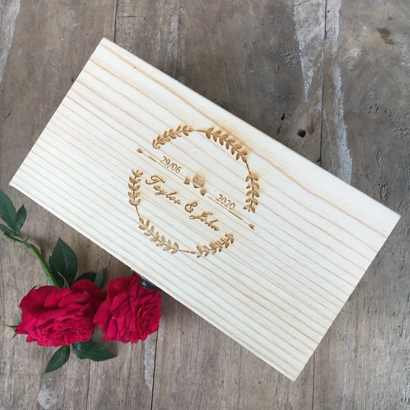 Персонализированная Свадебная книга для гостей на заказ деревянная коробка