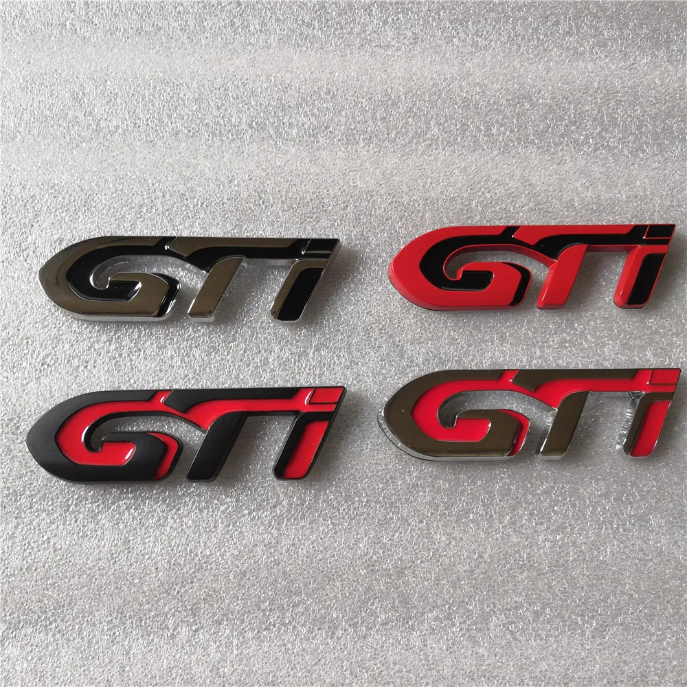 Adesivo per auto in metallo 3D distintivo per bagagliaio posteriore posteriore adesivo GTI cromato e rosso per Peugeot 308 306 106 206 205 208 emblema distintivo