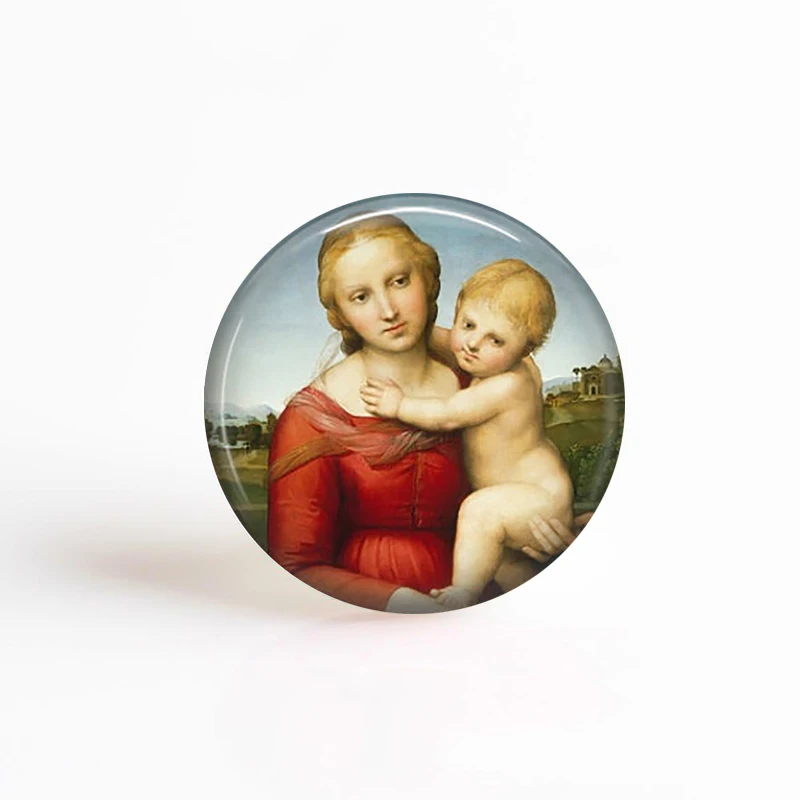 Круглый Стеклянный кабошон 25 мм 5 шт./лот кулон Дева и ангелы религиозные