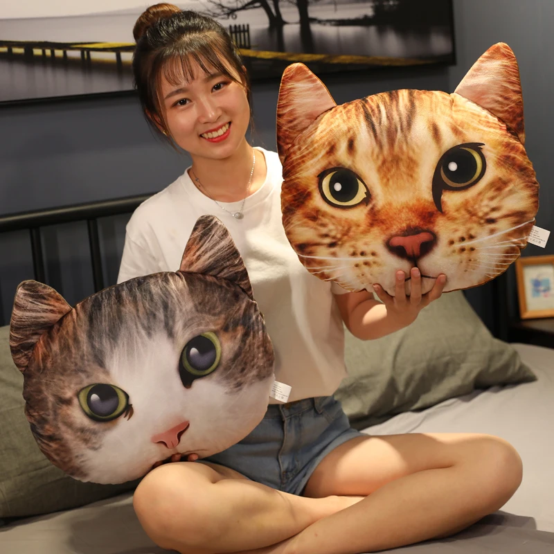 Подушка в виде головы кота 3D 40/50/65 см 1 шт. | Игрушки и хобби