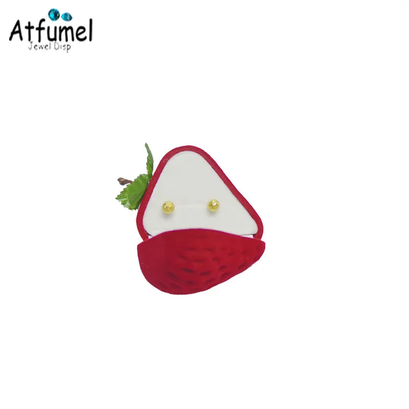 

5Pcs Creative Velvet Ring Box Red Strawberry Diamond Ring Box Marriage Birthday Earring Jewelry Surprise Gift Ring Box Wholesale