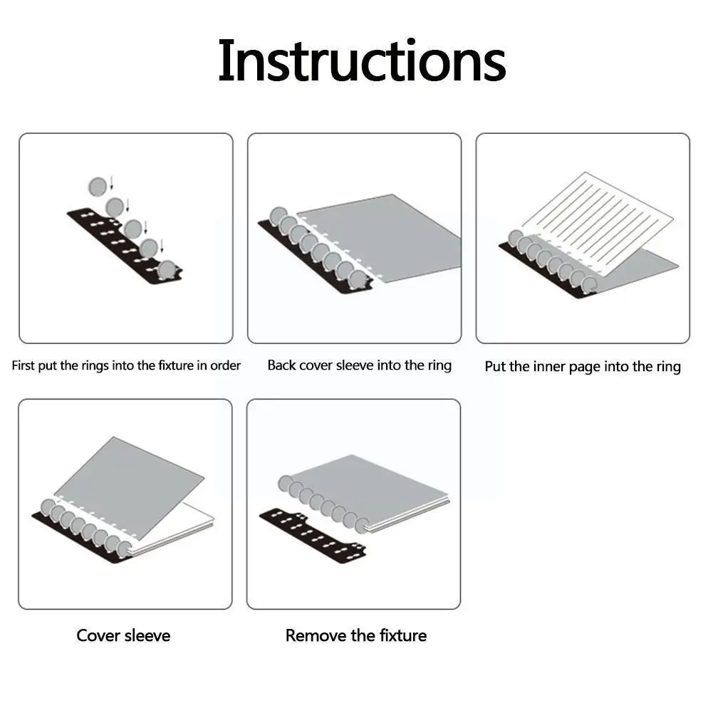 

1 Set Notebook Mushroom Hole Button Loose-leaf Disc Binding Stationery Rings Planner Detachable For Offices X7N2