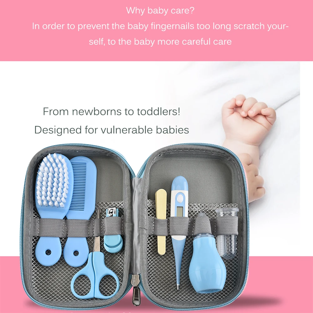 

8pcs/set Baby Nail Scissors Clipper Portable Infant Child Healthcare Tools Sets Newborn Grooming Care Kits for Toddler Gift