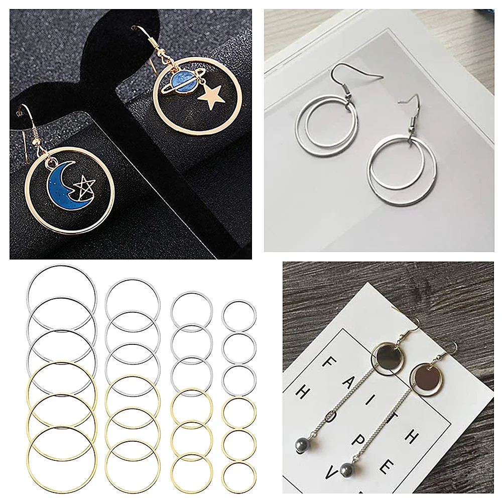 

20pc 15-40mm Raw Brass Earring Charm Circle Hoop Connector For DIY Link O Ring Pendant Jewelry Making Supplies Accessories