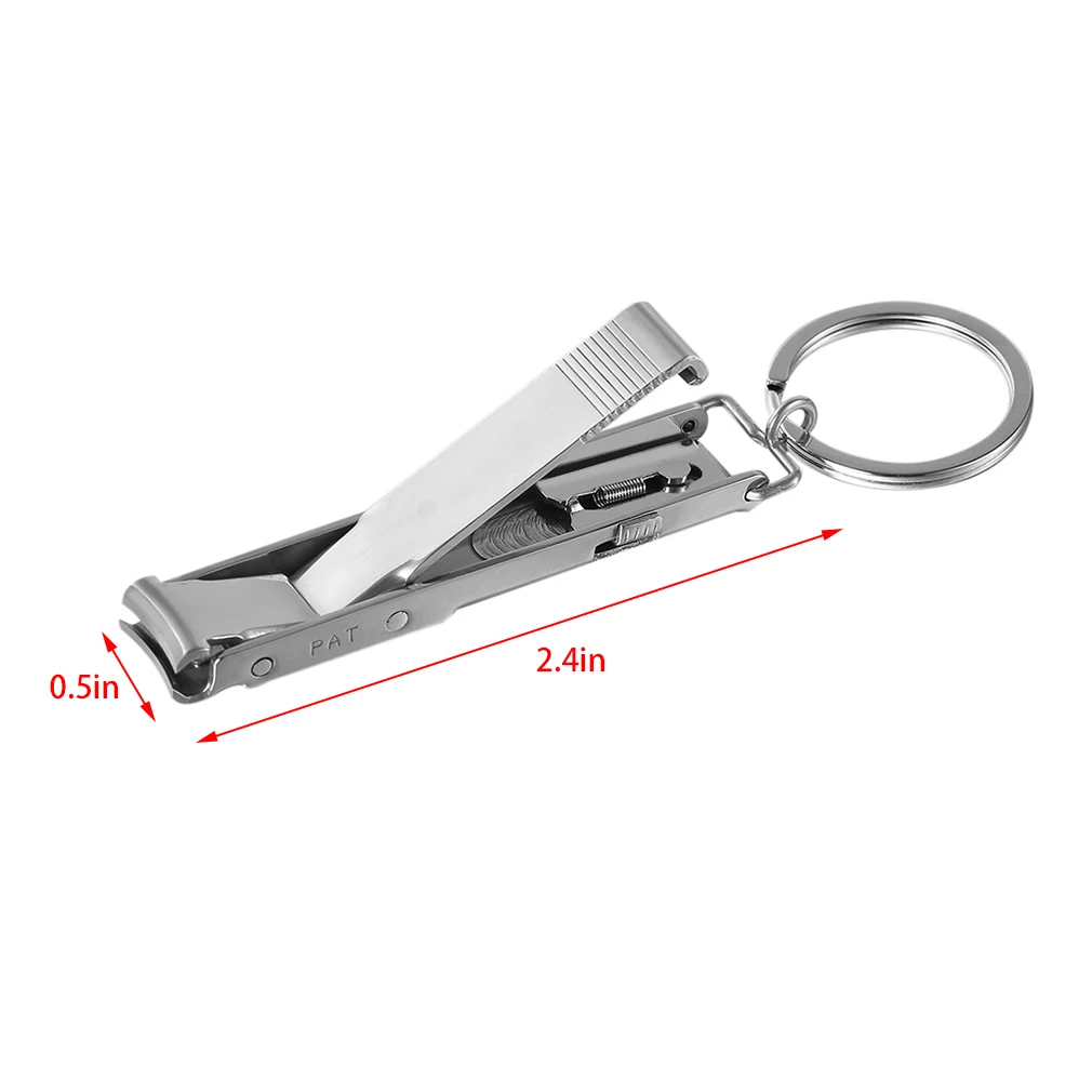 

Stainless Steel Ultra-thin Foldable Hand Toe Nail Clippers Cutter With Keychain Cutter Trimmer Silver Tool Key Ring
