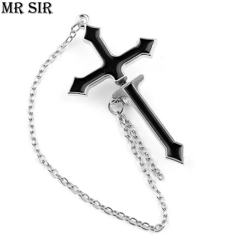 

1Pc Cross Enamel Earrings Women Black Gothic Long Chain Drop Earring Vintage Pop Punk Dangle Earring Fashion Unisex Jewelry Gift