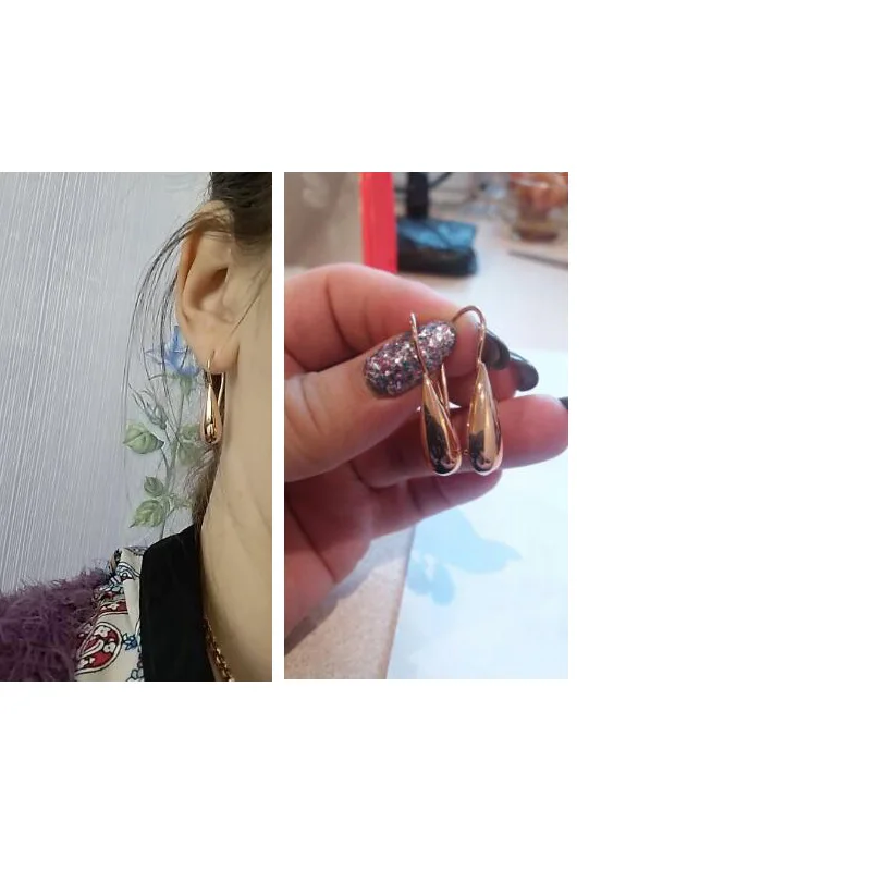 Женские серьги 2 стиля с гладким/белым камнем овальные и круглые подвески цвета