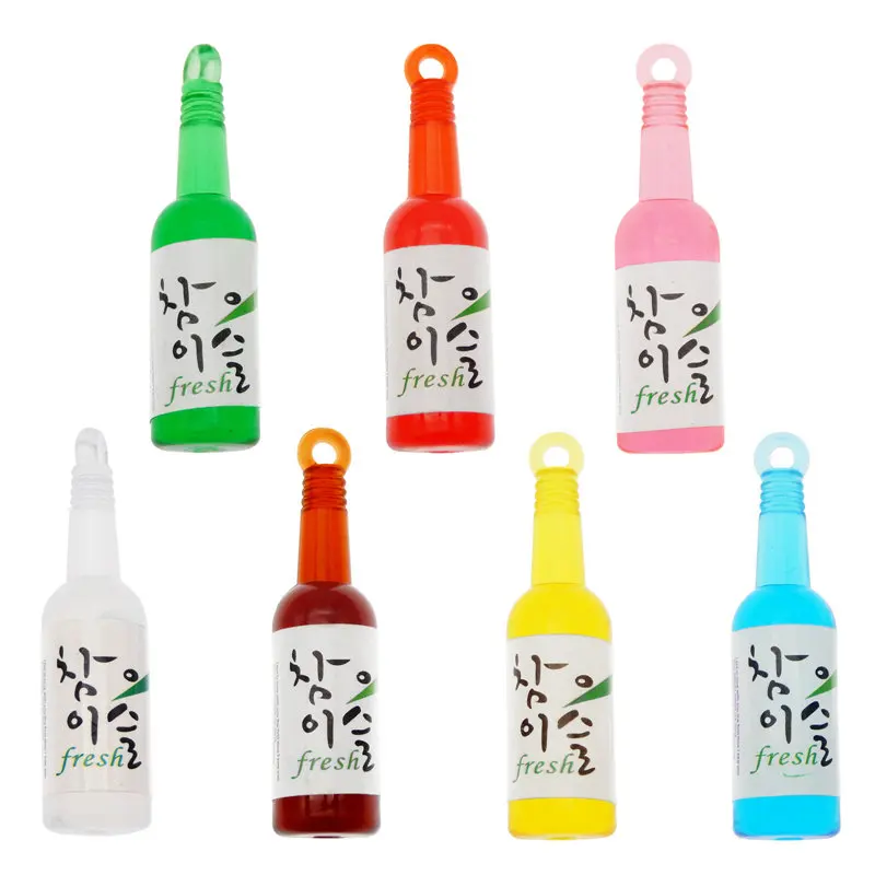 Julie Wang 10PCS Resin Korean Soju Bottle Charms Random Color Artificial Wine Drink Bracelet Pendants Jewelry Making Accessory