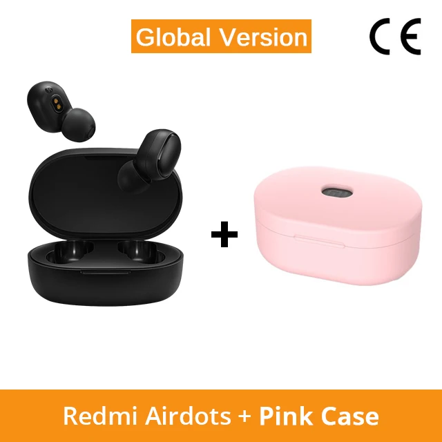 Оригинальные Xiaomi Redmi AirDots Беспроводные Bluetooth 5,0 наушники-вкладыши стерео бас наушники с микрофоном свободные наушники - Цвет: CE Add Pink Case