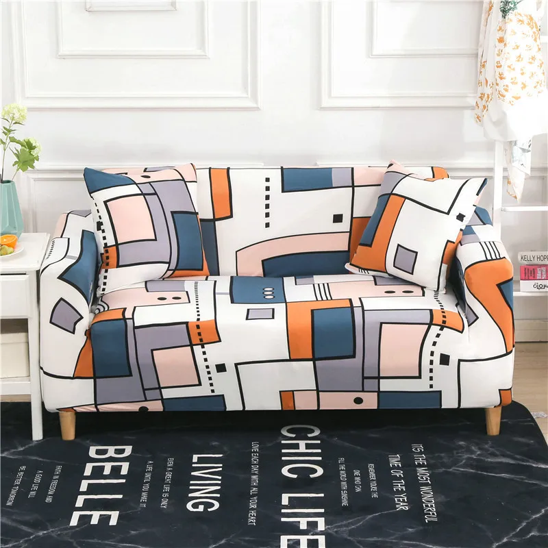 

Elastic Polyester Sofa Cover for Liveingroom Milk Silky Stretch Fabric Fabric Protective Cover 1/2/3/4 Seat