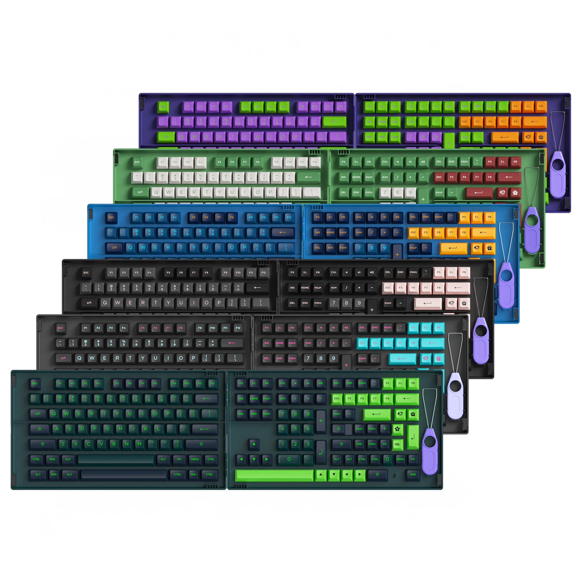 AKKO ASA Profile PBT doubleshot keycap for mx stem keyboard 00 01 Black Pink Matcha Red Bean 9009 Midnight Macaw Wave