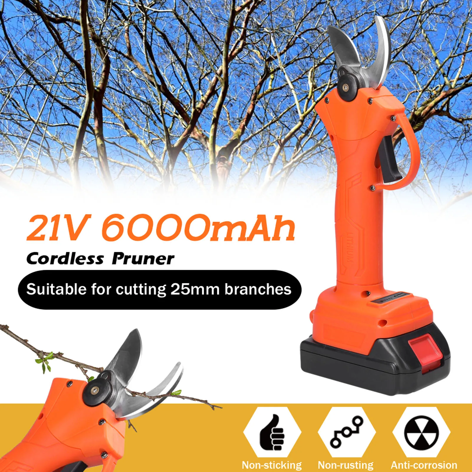 

Ножницы электрические беспроводные, садовый инструмент для обрезки веток, 21 в