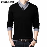 coodrony men clothing autumn winter new arrival fashion casual soft knitwear thick warm button turtleneck sweater pullover c2002