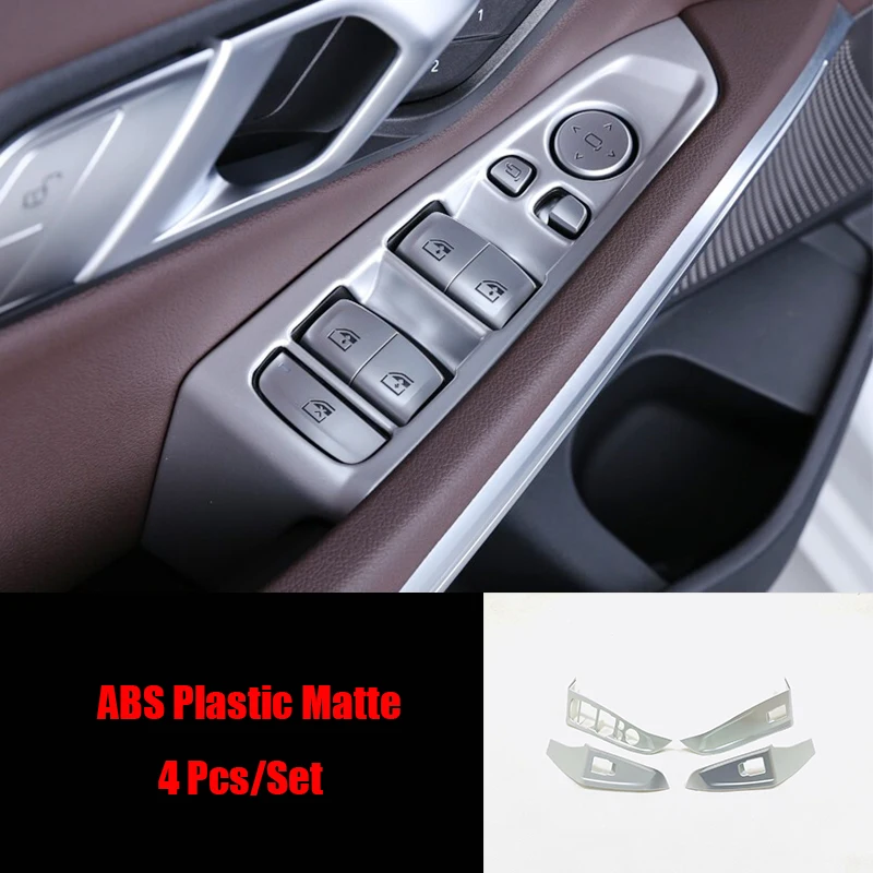 

For BMW 3 Series G20 2019 2020 ABS Matte/Carbon Fibre Door Window glass Lift Control Switch Panel cover trim accessories 4pcs