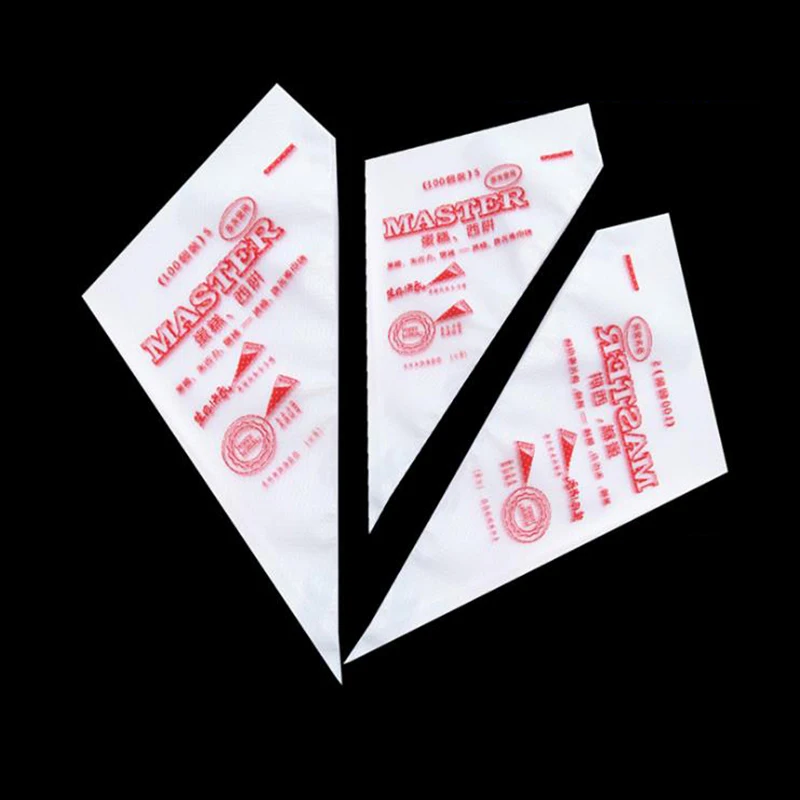 

100 Pcs/bag Disposable Piping Bag Icing Nozzle Fondant Cake Decorating Pastry Tips Tools Small Large Size Cake Tools S/M/L