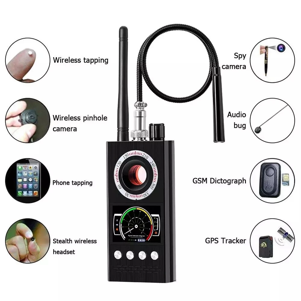 

Антишпионский беспроводной Радиочастотный детектор сигнала GSM GPS-Трекер Скрытая камера подслушивающее устройство Военная профессиональна...