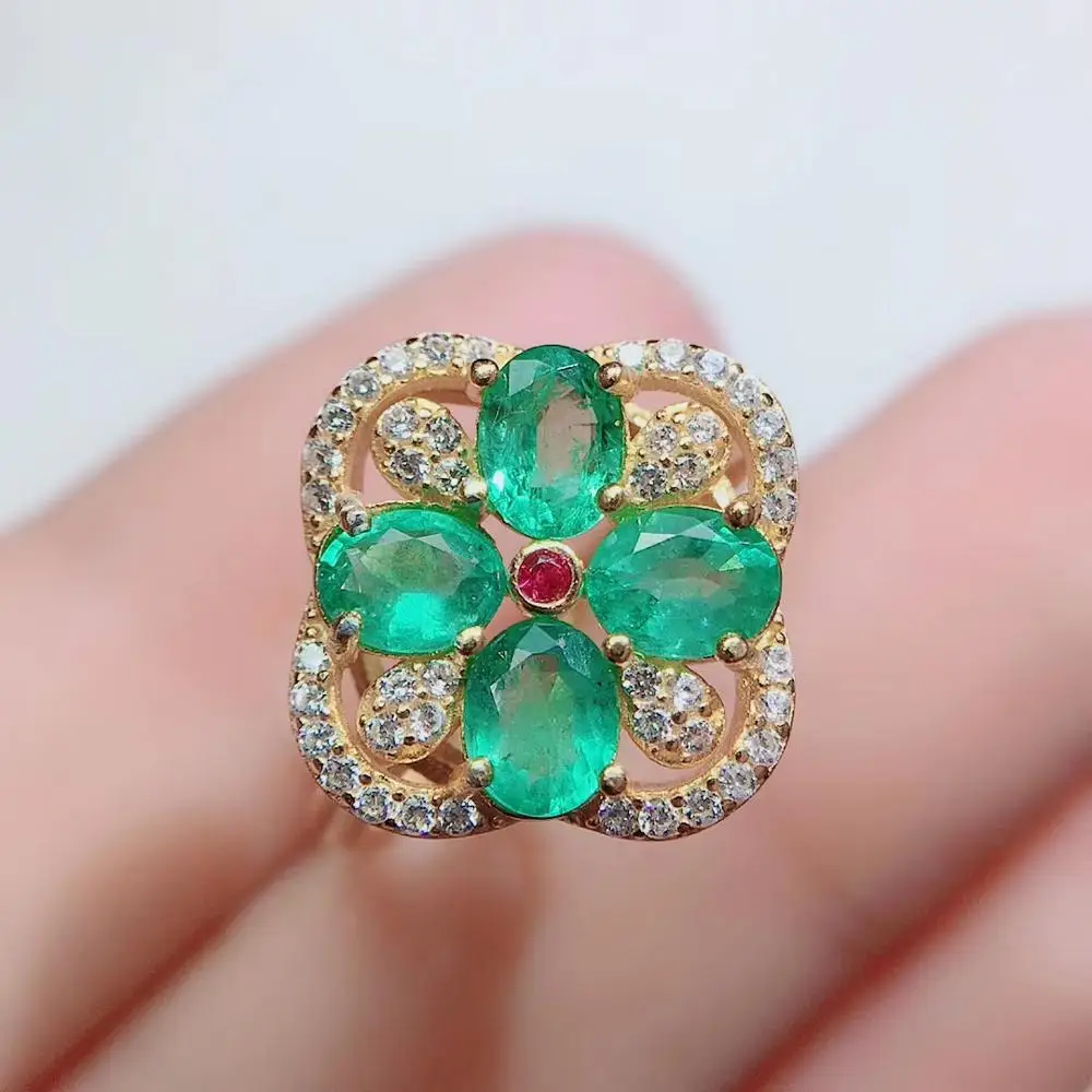 Ювелирное изделие 925 пробы серебро Колумбия натуральный изумруд драгоценный