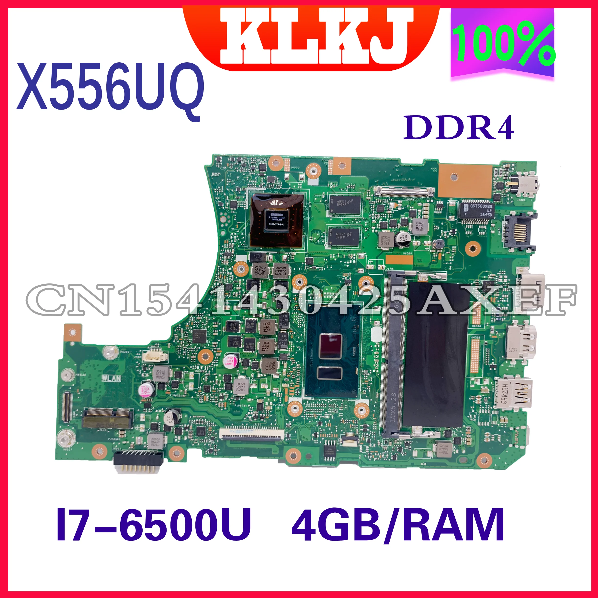 

X556UQ Laptop motherboard for ASUS X556UB X556UQ X556UJ X556UF X556U X556U original mainboard with 4GB-RAM I7-6500U 100% work