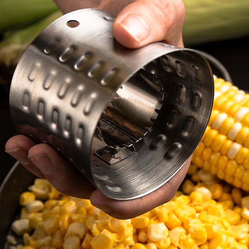 304 Stainless Steel Household Corn Planer Rotary Peeling Corn Thresher Practical Separator Kitchen Appliances Gadgets Durable