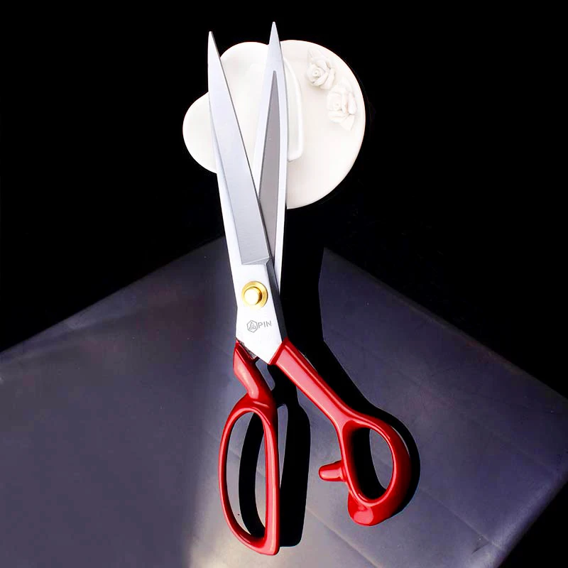 

Durable Scissors Professional Stainless Steel Scissors Tailor's Vintage Crafts Embroidered Fabric Cutter Sharp Red Big Scissors