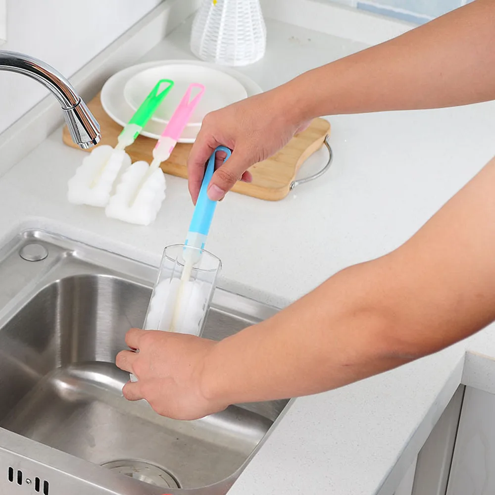 

1pcs Cup Brush Kitchen Cleaning Tool Sponge Brush For Wineglass Bottle Coffe Tea Glass Cup Mug Handle Brush Home Kitchen Tool